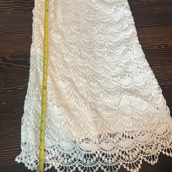 NWT LOFT ivory scallop lace overlay halter shift dress - 0P - Picture 5 of 8